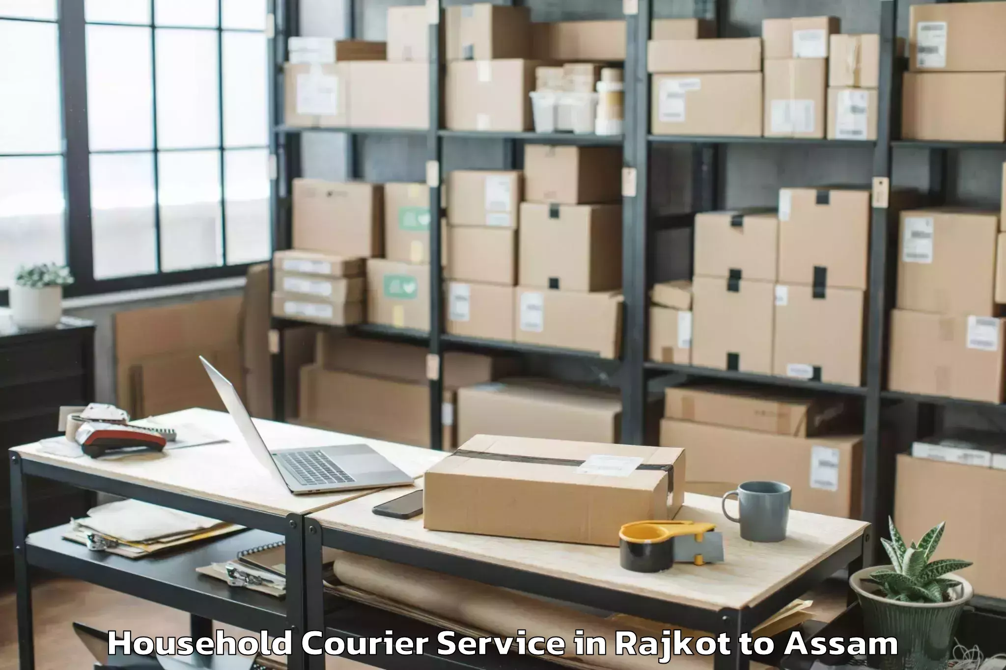 Top Rajkot to North Lakhimpur Household Courier Available